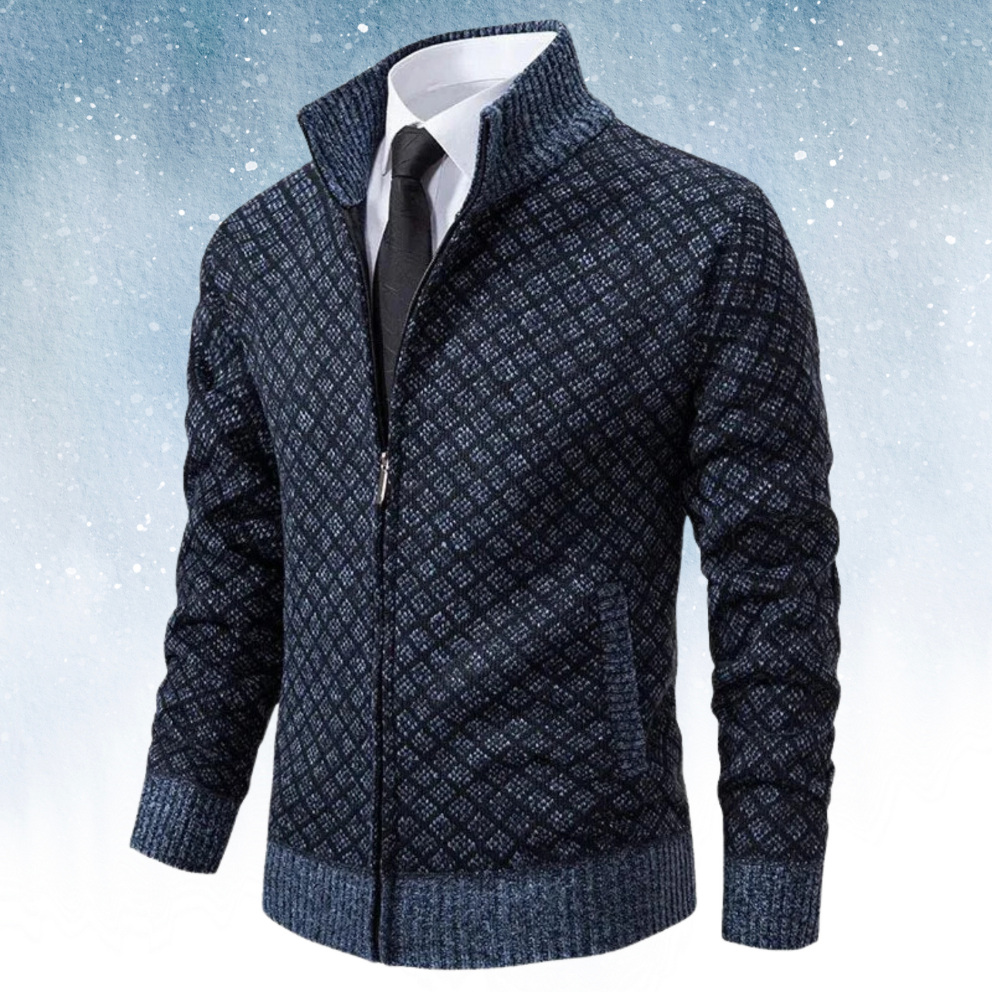 Trendiger, strapazierfähiger und pflegeleichter Jacquard-Cardigan für Herren