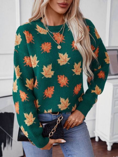 Herbstblätterpullover für Damen