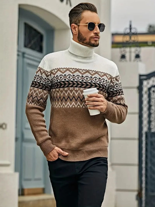 Eleganter, gemütlicher, moderner Rollkragenpullover im Slim Fit für Herren