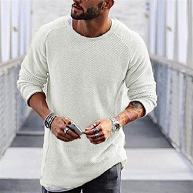 langer Strickpullover für Herren