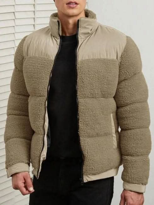 Stilvoll, warm, modern Woll-Pufferjacke für Herren