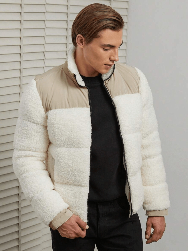 Stilvoll, warm, modern Woll-Pufferjacke für Herren