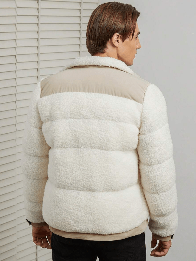 Stilvoll, warm, modern Woll-Pufferjacke für Herren