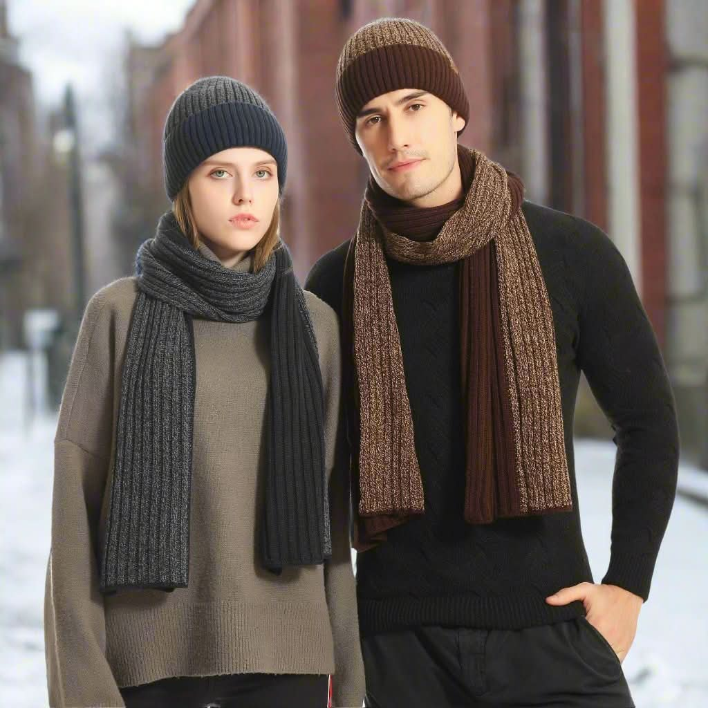 Luxuriös, übergroß, stilvoll: Winter Strickset für Damen und Herren