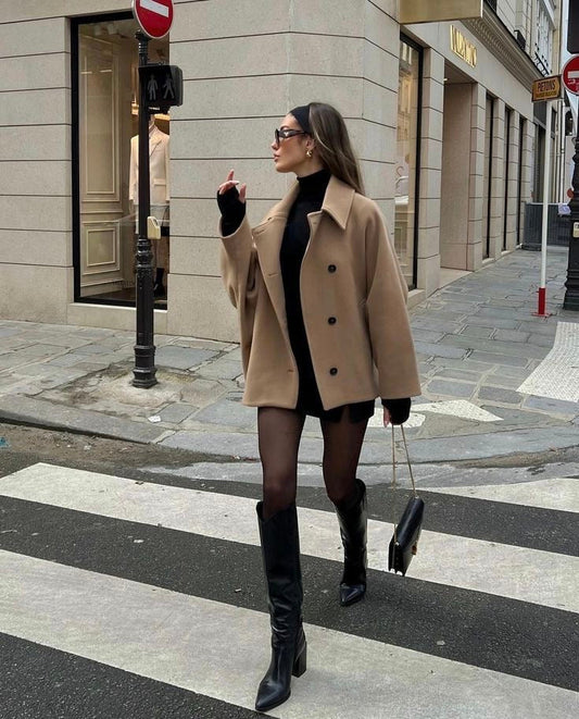 Chic, eleganter, bequemer Oversized Camel Coat für Damen