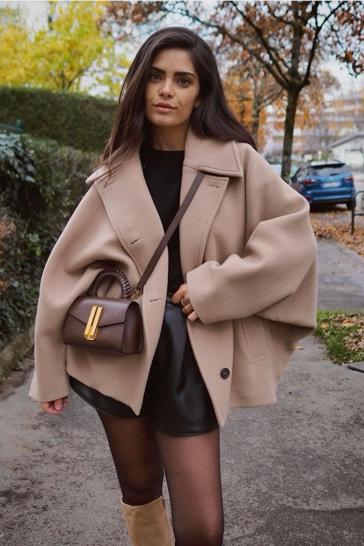 Chic, eleganter, bequemer Oversized Camel Coat für Damen