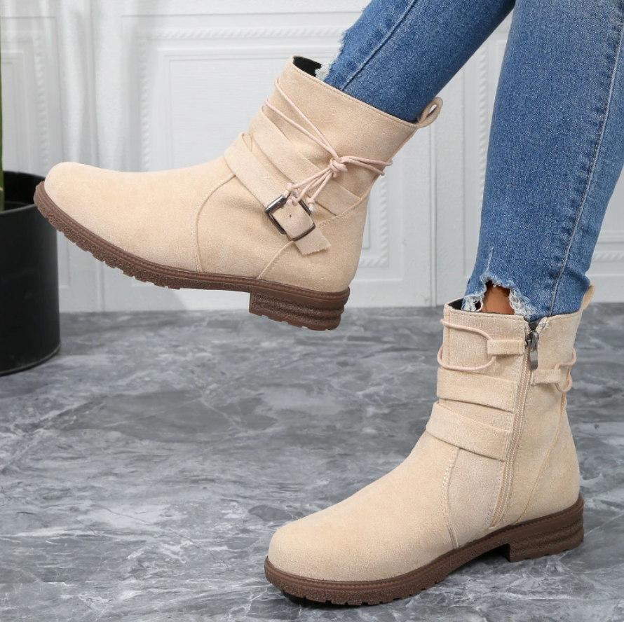 Trendy, weiche, klassische Lederstiefeletten für Damen