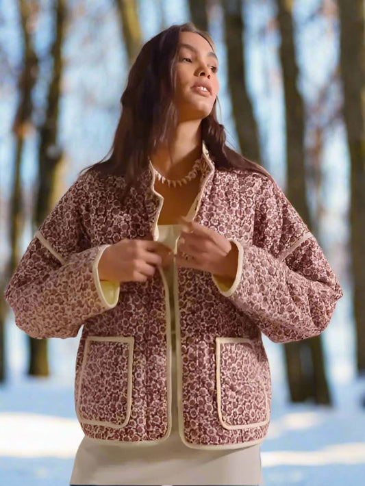 Vielseitige, trendige Jacke mit Blumenmuster für Damen