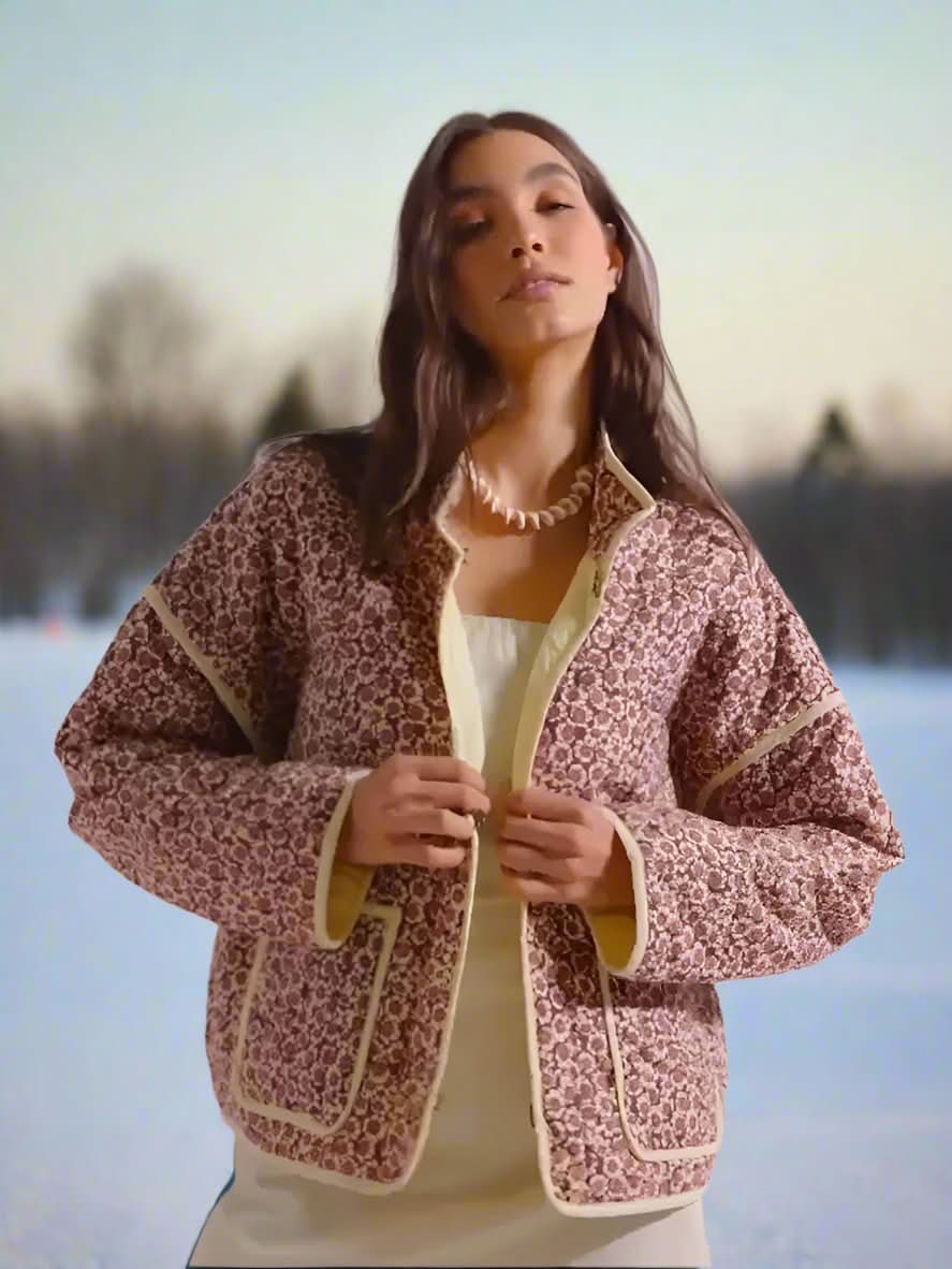 Vielseitige, trendige Jacke mit Blumenmuster für Damen