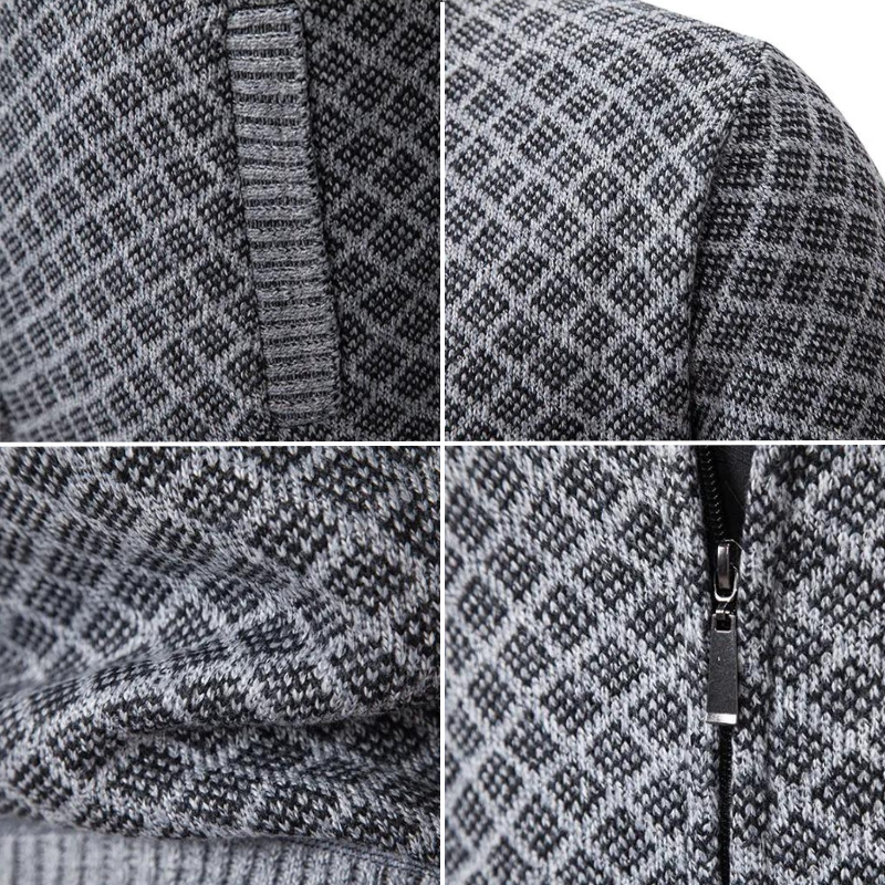 Trendiger, strapazierfähiger und pflegeleichter Jacquard-Cardigan für Herren