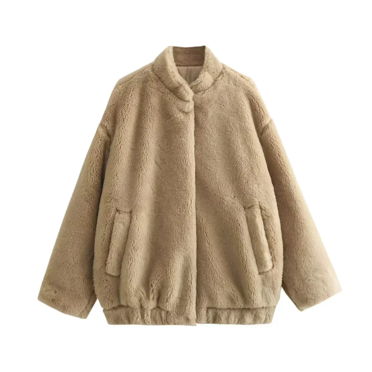 Kuschelig, Schick, Übergroß Sherpa Jacke für Damen