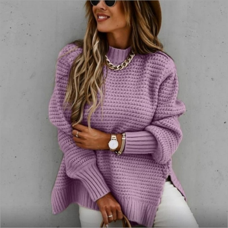 Eleganter, luxuriöser und gemütlicher Strickpullover für Damen