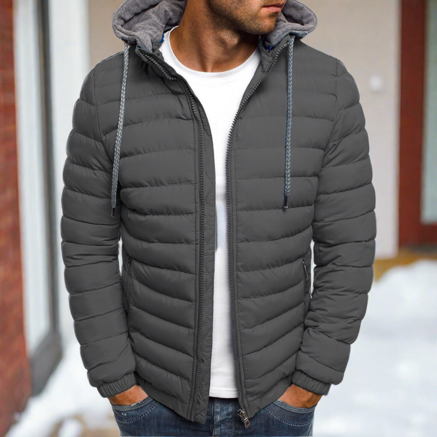 Pufferjacke mit Kapuze für Herren