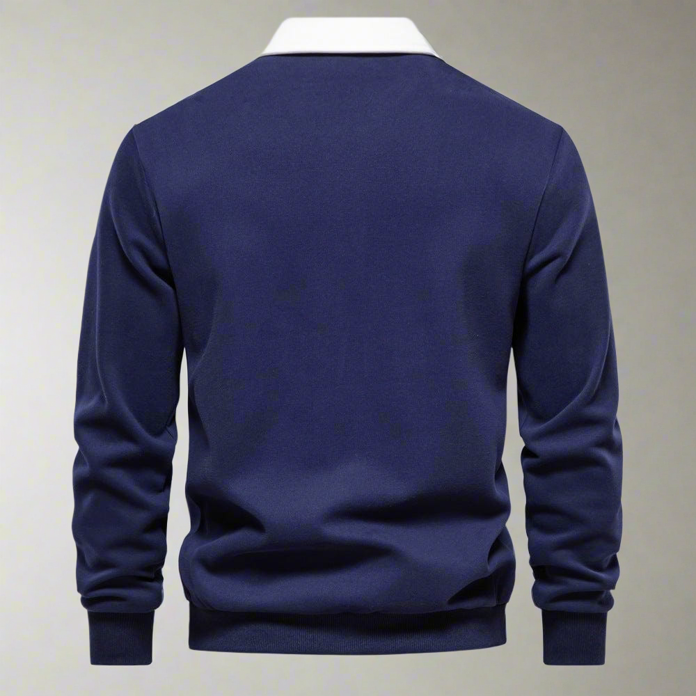 Vielseitig, elegant, bequem: Classic Black Polo Sweater für Herren