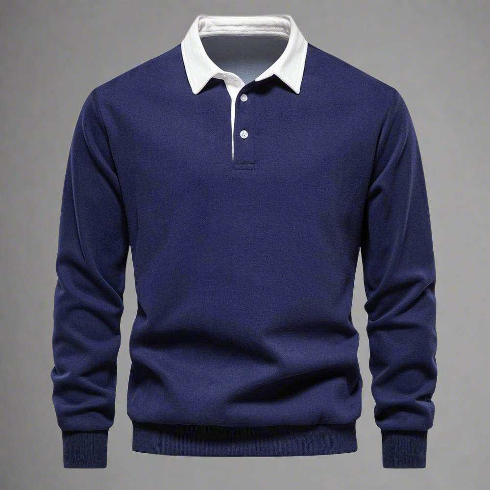 Vielseitig, elegant, bequem: Classic Black Polo Sweater für Herren