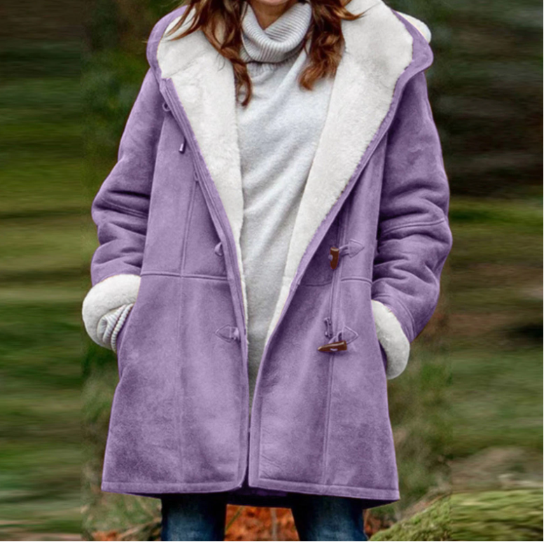 Trendy, vielseitige Soft-Fleece-Kapuzenjacke für Damen