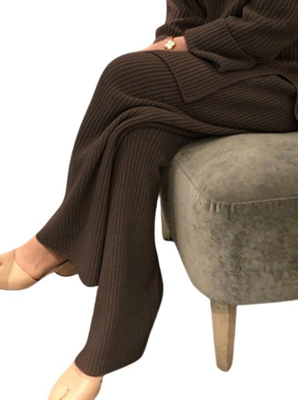 gerippter Strick-Heimanzug für Damen