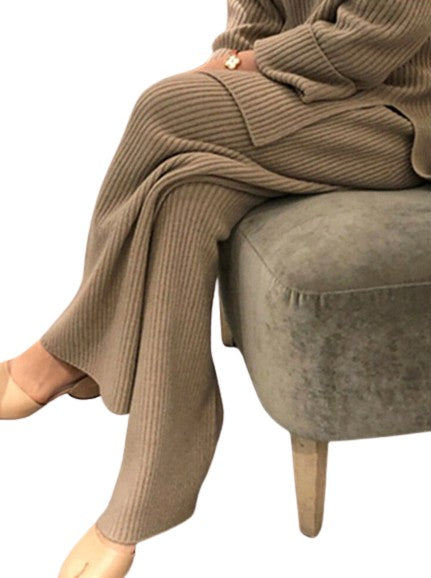 gerippter Strick-Heimanzug für Damen