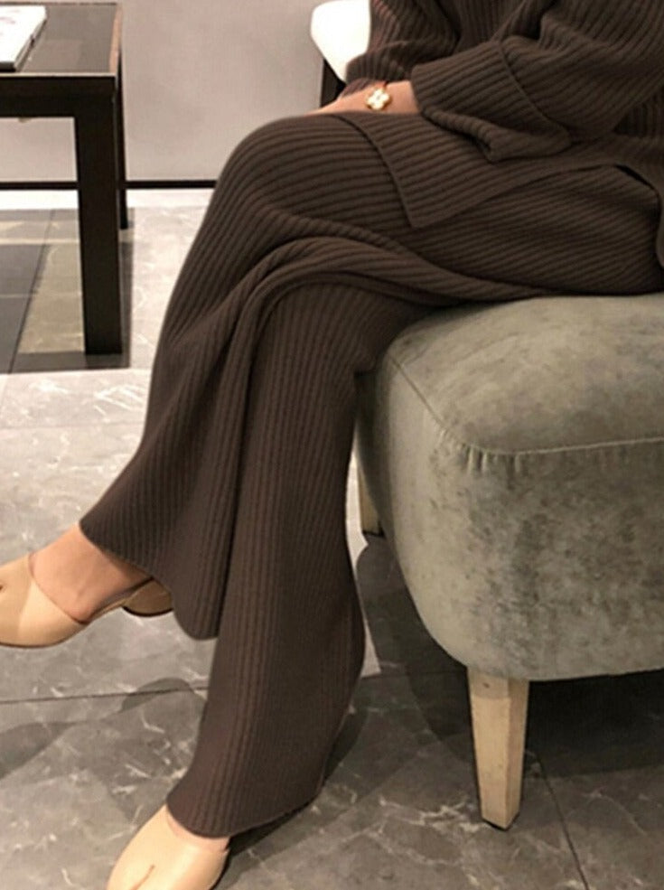 gerippter Strick-Heimanzug für Damen